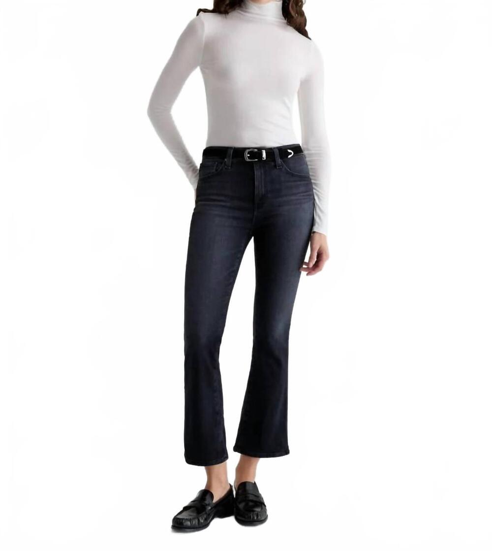 NEW AG JEANS farrah boot crop mid-rise jeans in black